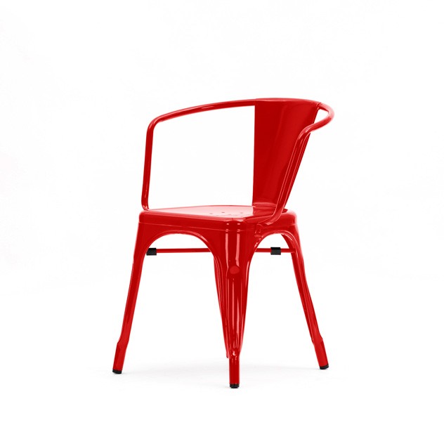Dominidesign Dining chair Tolix style outdoor chair glossy red