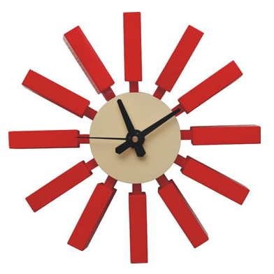 Dominidesign Wall clock Block clock red