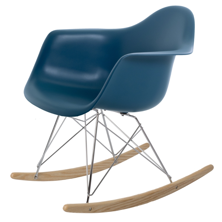 Dominidesign Rocking chair RAR Chrome frame PP oceanblue