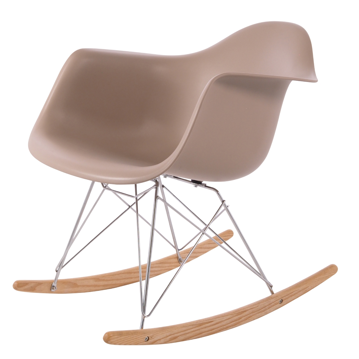 Dominidesign Rocking chair RAR Chrome frame PP light choco