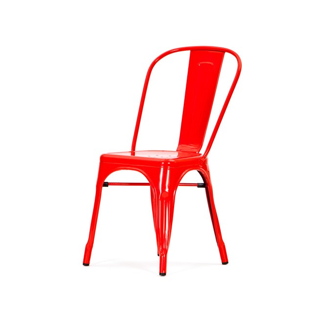 Dominidesign Terrace chair Tolix style outdoor chair Stackable chair glossy red
