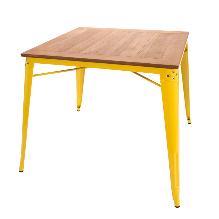 Dominidesign Dining table Tolix style outdoor table Dining table yellow