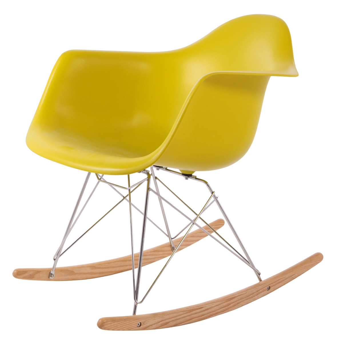 Dominidesign Rocking chair RAR Chrome frame PP mustard