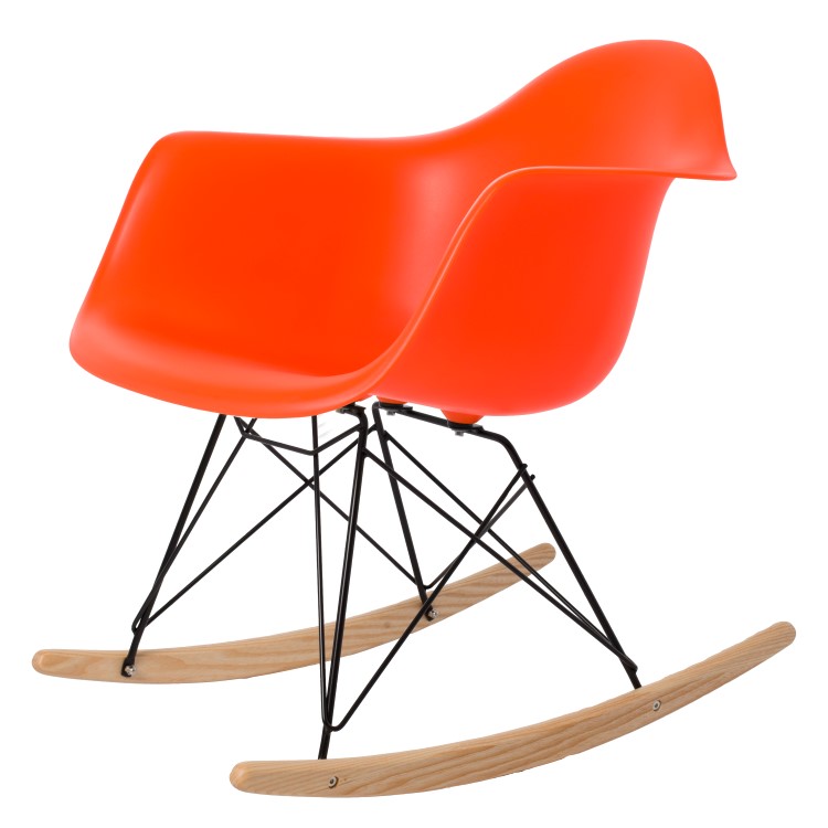 Dominidesign rocking chair DD Rocking Armchair Black base PP neon orange