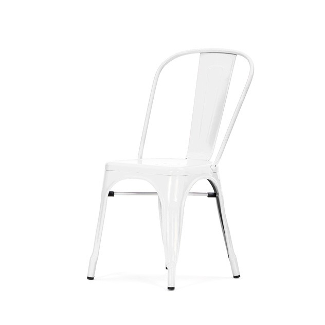 Dominidesign Terrace chair Tolix style outdoor chair Stackable chair glossy white
