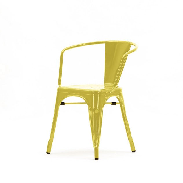 Dominidesign Dining chair Tolix style outdoor chair glossy yellow