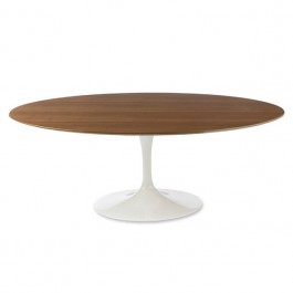 Dominidesign Dining table Tulip Table Oval Top walnut Base white