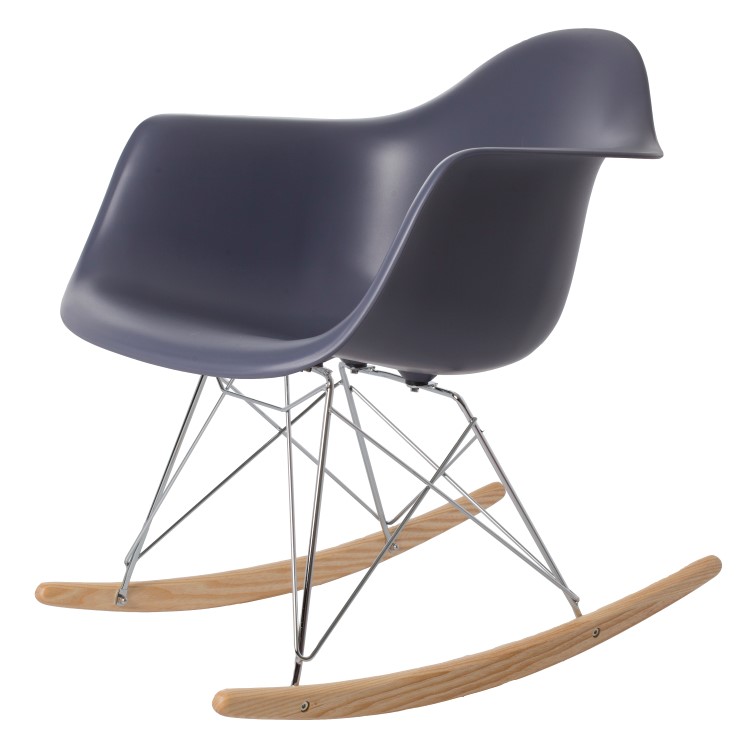 Dominidesign Rocking chair RAR Chrome frame PP darkgrey
