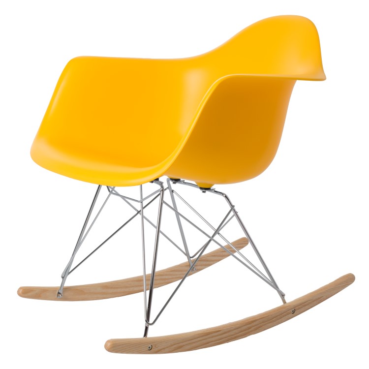 Dominidesign Rocking chair RAR Chrome frame PP yellow