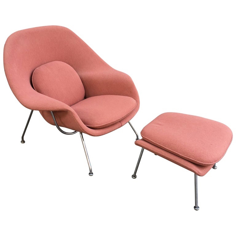 Dominidesign Lounge chair with Hocker Womb pink