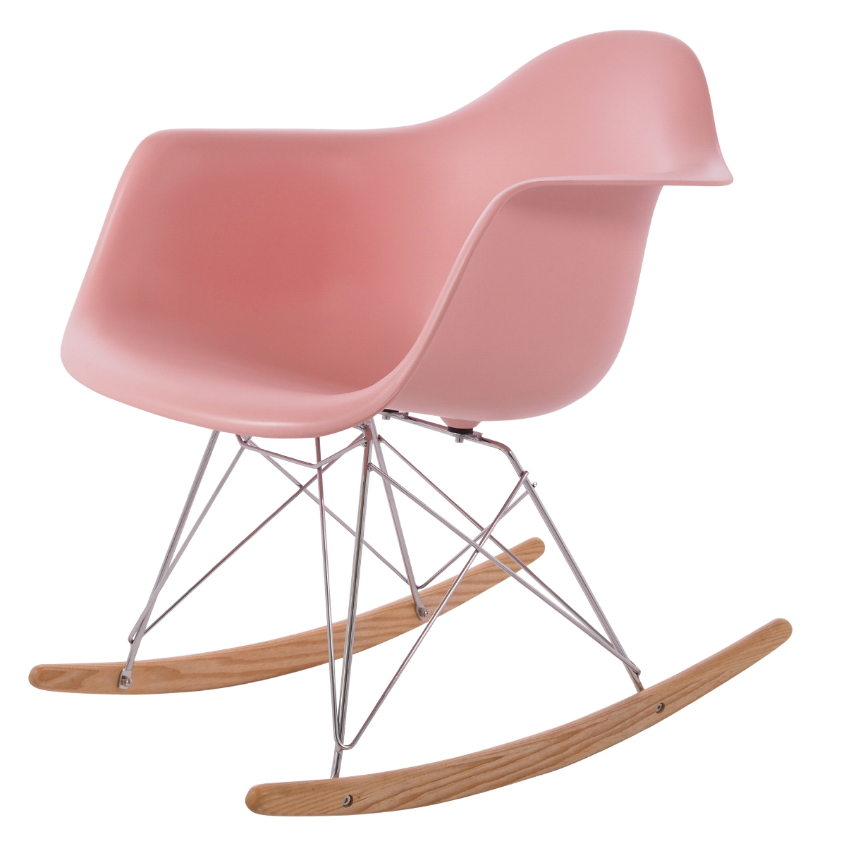 Dominidesign Rocking chair RAR Chrome frame PP baby pink