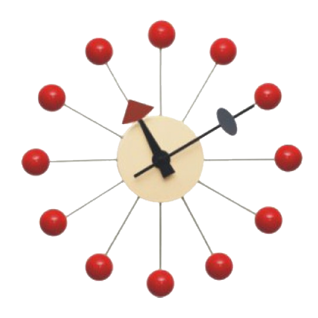 Dominidesign Wall clock Ball Clock red