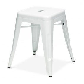 Dominidesign Stool Tolix style barstool 48cm glossy white