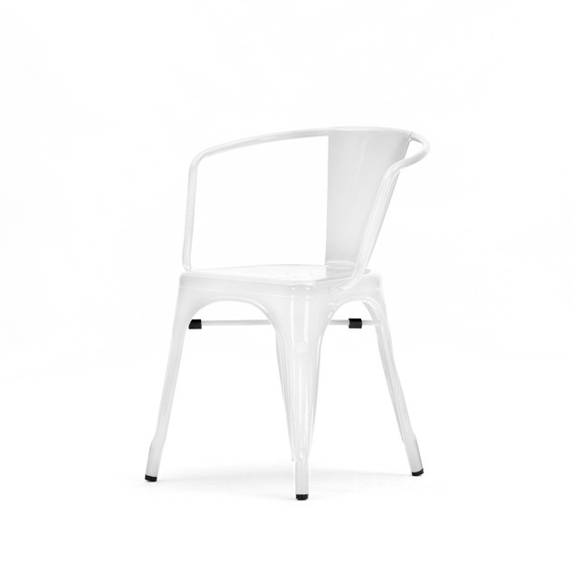 Dominidesign Dining chair Tolix style outdoor chair glossy white
