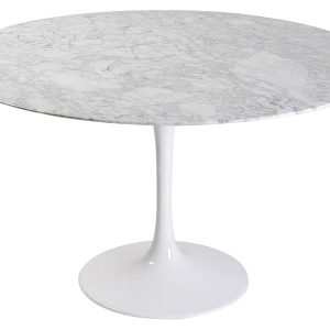 Dominidesign Dining table Tulip Table 120cm Top Marble white Base white