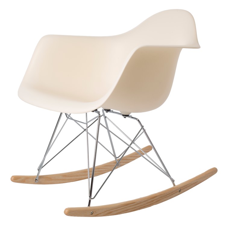 Dominidesign Rocking chair RAR Chrome frame PP cream