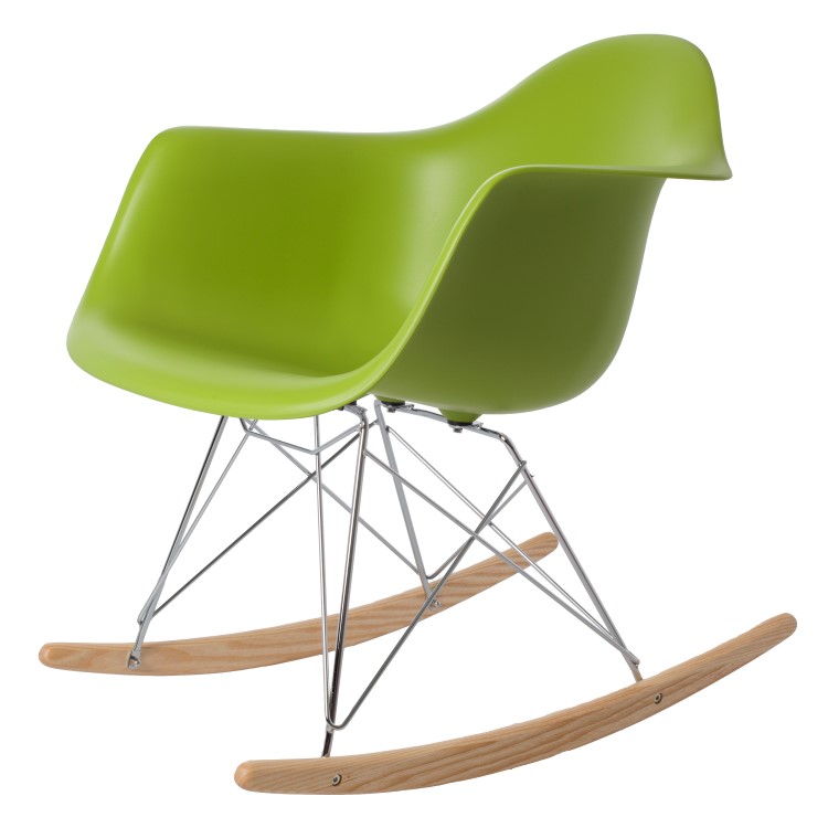 Dominidesign Rocking chair RAR Chrome frame PP green