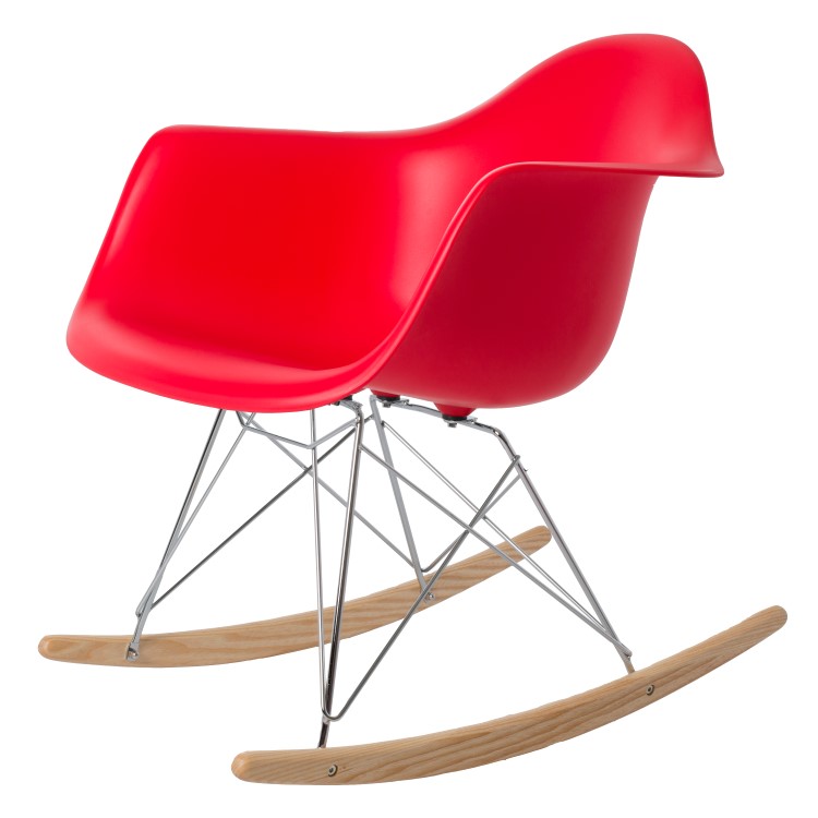 Dominidesign Rocking chair RAR Chrome frame PP red