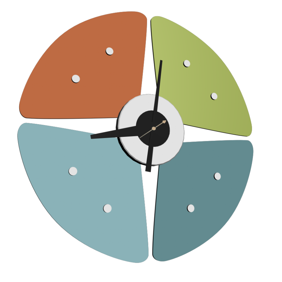 Dominidesign Wall clock Petal Clock multicolor