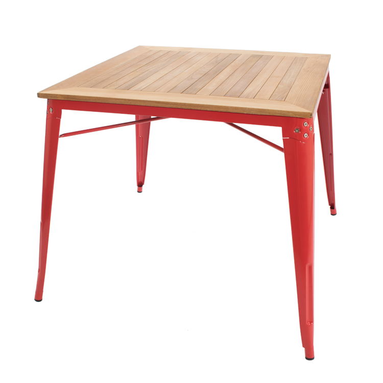 Dominidesign Dining table Tolix style outdoor table Dining table red